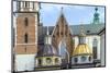 Wawel Castle on Sunny Day with Blue Sky and White Clouds-Jorg Hackemann-Mounted Photographic Print