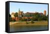 Wawel Castle on the Vistula River in Cracow (Krakow), Poland-luq-Framed Stretched Canvas