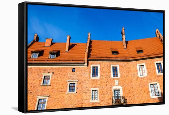 Wawel Castle Square on Sunny Summer Day in Krakow, Poland-Curioso Travel Photography-Framed Stretched Canvas