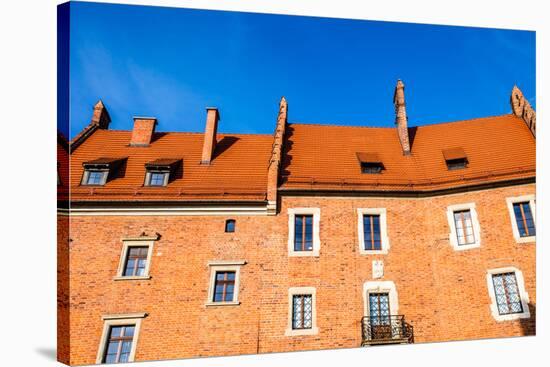 Wawel Castle Square on Sunny Summer Day in Krakow, Poland-Curioso Travel Photography-Stretched Canvas