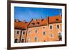 Wawel Castle Square on Sunny Summer Day in Krakow, Poland-Curioso Travel Photography-Framed Photographic Print