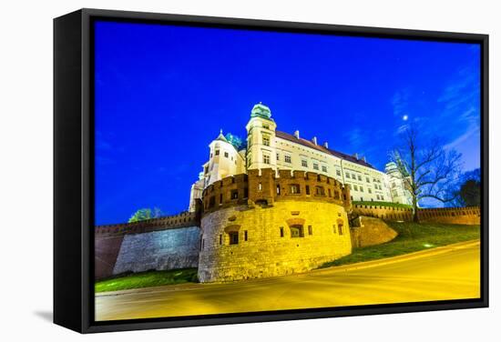 Wawel Hill by Night - Krakow-Jorg Hackemann-Framed Stretched Canvas