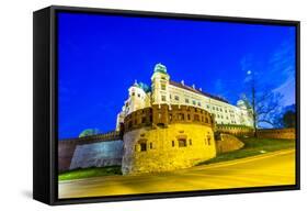 Wawel Hill by Night - Krakow-Jorg Hackemann-Framed Stretched Canvas