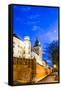 Wawel Hill by Night - Krakow-Jorg Hackemann-Framed Stretched Canvas