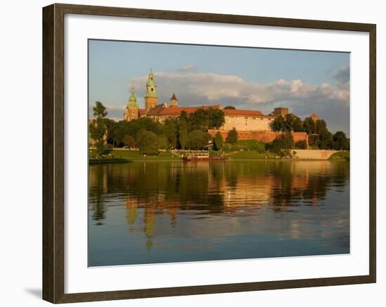 Wawel Hill with Royal Castle and Cathedral, Vistula River, Krakow, Poland-David Barnes-Framed Photographic Print