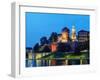 Wawel Royal Castle and Vistula River at twilight, Cracow, Lesser Poland Voivodeship, Poland, Europe-Karol Kozlowski-Framed Photographic Print