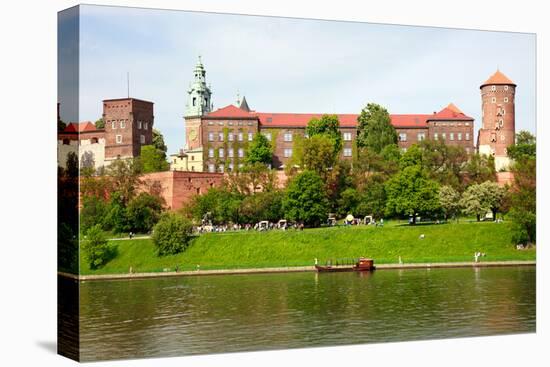 Wawel - Royal Castle over the Vistula River in Krakow (Poland)-majeczka-majeczka-Stretched Canvas