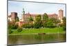 Wawel - Royal Castle over the Vistula River in Krakow (Poland)-majeczka-majeczka-Mounted Photographic Print