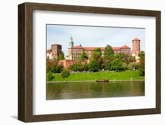 Wawel - Royal Castle over the Vistula River in Krakow (Poland)-majeczka-majeczka-Framed Photographic Print