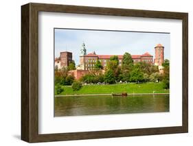 Wawel - Royal Castle over the Vistula River in Krakow (Poland)-majeczka-majeczka-Framed Photographic Print