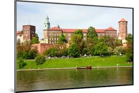 Wawel - Royal Castle over the Vistula River in Krakow (Poland)-majeczka-majeczka-Mounted Photographic Print