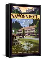 Wawona Hotel - Yosemite National Park - California-Lantern Press-Framed Stretched Canvas