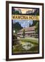 Wawona Hotel - Yosemite National Park - California-Lantern Press-Framed Art Print