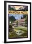 Wawona Hotel - Yosemite National Park - California-Lantern Press-Framed Art Print