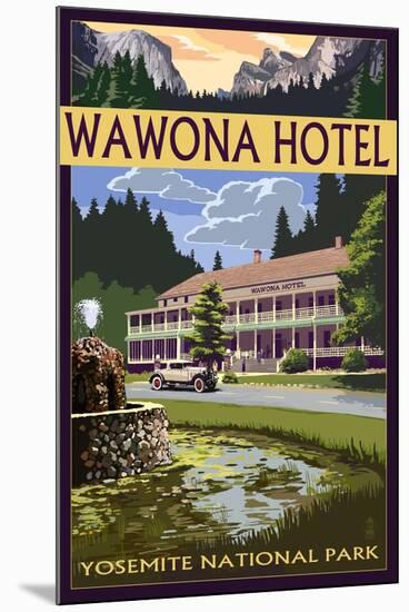 Wawona Hotel - Yosemite National Park - California-Lantern Press-Mounted Art Print