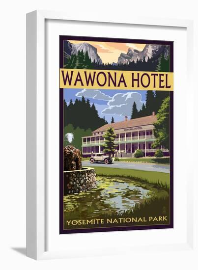 Wawona Hotel - Yosemite National Park - California-Lantern Press-Framed Art Print