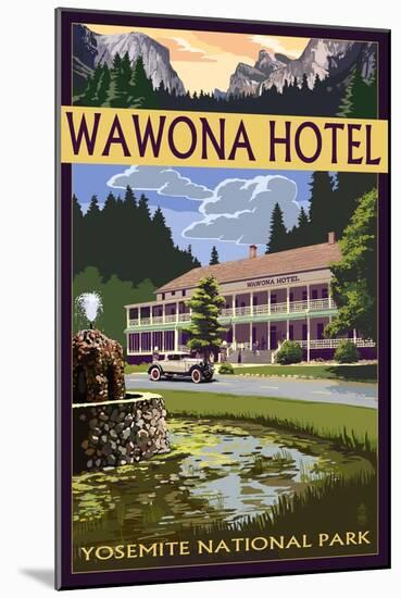 Wawona Hotel - Yosemite National Park - California-Lantern Press-Mounted Art Print