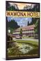 Wawona Hotel - Yosemite National Park - California-Lantern Press-Mounted Art Print