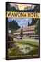 Wawona Hotel - Yosemite National Park - California-Lantern Press-Stretched Canvas