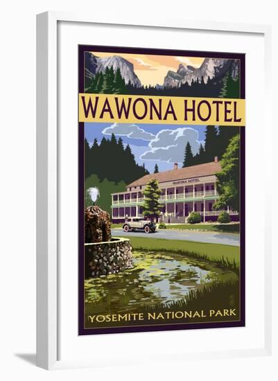 Wawona Hotel - Yosemite National Park - California-Lantern Press-Framed Art Print