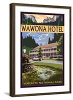 Wawona Hotel - Yosemite National Park - California-Lantern Press-Framed Art Print