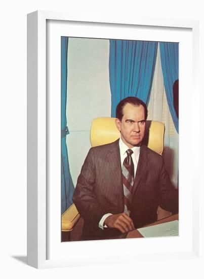 Wax Rendition of Richard Nixon-null-Framed Art Print