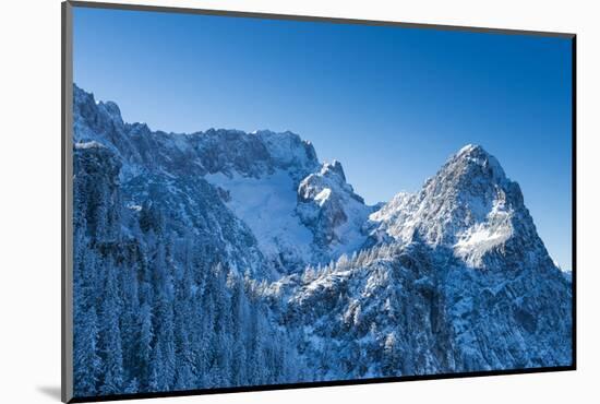 Waxenstein, Hšllental, Winter, Mountaineering, Aerial Shot-Frank Fleischmann-Mounted Photographic Print