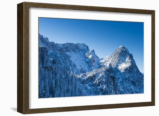 Waxenstein, Hšllental, Winter, Mountaineering, Aerial Shot-Frank Fleischmann-Framed Photographic Print