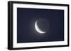 Waxing Crescent Moon with Earthshine-null-Framed Photographic Print