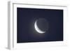 Waxing Crescent Moon with Earthshine-null-Framed Photographic Print