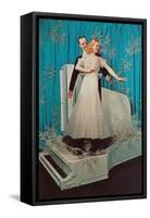 Waxwork Fred and Ginger on Piano-null-Framed Stretched Canvas
