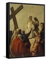 Way of the Cross, Station X - Christ Stripped of His Garments-Giandomenico Tiepolo-Framed Stretched Canvas