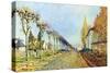Way of the Machine, at Louveciennes-Alfred Sisley-Stretched Canvas