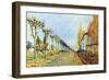 Way of the Machine, at Louveciennes-Alfred Sisley-Framed Art Print