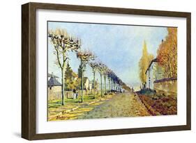 Way of the Machine, at Louveciennes-Alfred Sisley-Framed Art Print