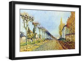 Way of the Machine, at Louveciennes-Alfred Sisley-Framed Art Print