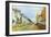 Way of the Machine, at Louveciennes-Alfred Sisley-Framed Art Print