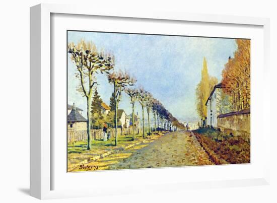 Way of the Machine, at Louveciennes-Alfred Sisley-Framed Art Print