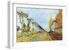 Way of the Machine, at Louveciennes-Alfred Sisley-Framed Art Print