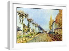 Way of the Machine, at Louveciennes-Alfred Sisley-Framed Art Print