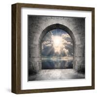 Way To New World. New Life Concept - Light Over Water-Kletr-Framed Art Print