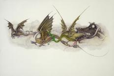 Sleeping Dragon on Gold Hoard-Wayne Anderson-Giclee Print