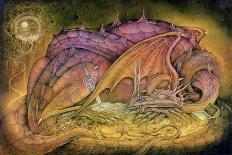 Sleeping Dragon on Gold Hoard-Wayne Anderson-Giclee Print