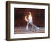 Wayne Gretzky and Others with Burning Olympic Cauldron, Opening Ceremonies for the XXI Winter Games-null-Framed Photographic Print