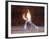 Wayne Gretzky and Others with Burning Olympic Cauldron, Opening Ceremonies for the XXI Winter Games-null-Framed Photographic Print