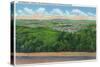 Waynesboro, Virginia - Aerial View of the Town and Shenandoah Valley from Skyline Drive, c.1956-Lantern Press-Stretched Canvas