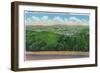 Waynesboro, Virginia - Aerial View of the Town and Shenandoah Valley from Skyline Drive, c.1956-Lantern Press-Framed Art Print