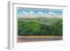 Waynesboro, Virginia - Aerial View of the Town and Shenandoah Valley from Skyline Drive, c.1956-Lantern Press-Framed Art Print