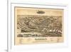 Waynesboro, Virginia - Panoramic Map-Lantern Press-Framed Premium Giclee Print