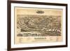 Waynesboro, Virginia - Panoramic Map-Lantern Press-Framed Premium Giclee Print